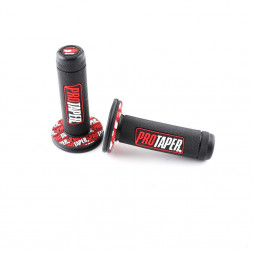 Ручки руля резиновые питбайк (пара) черные/красные  PRO-TAPER