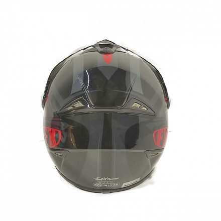 Шлем мотард FX черный красный, глянцевый XL