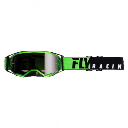 Очки для мотокросса FLY RACING ZONE PRO (2019) чёрные/зелёные, тонированные
